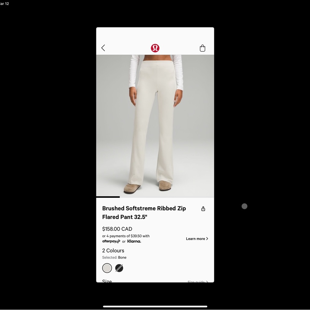 NWT Brushed Softstreme Ribbed Flare Pant Lululemon Size 6